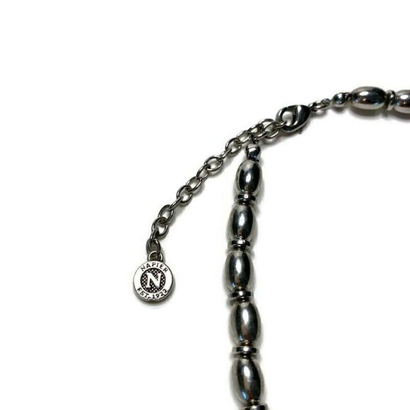 NAPIER Silver-Toned Beaded Necklace with  Colored Hanging Beads with Bracelet - Picture 6 of 6
